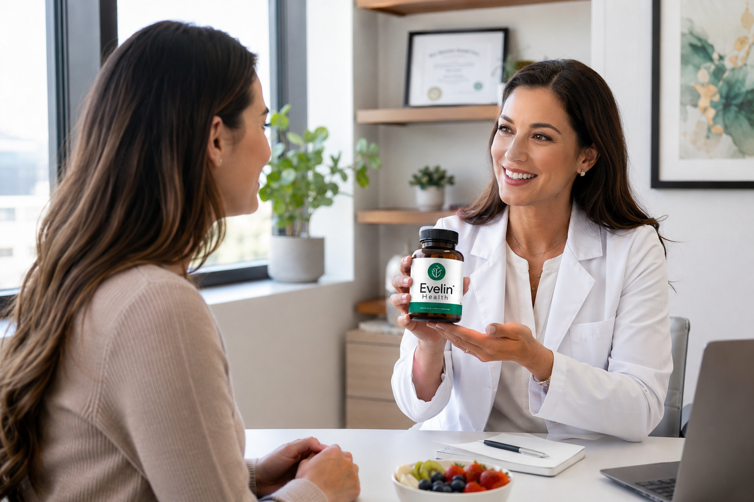 Couple at home with Evelin Health supplements